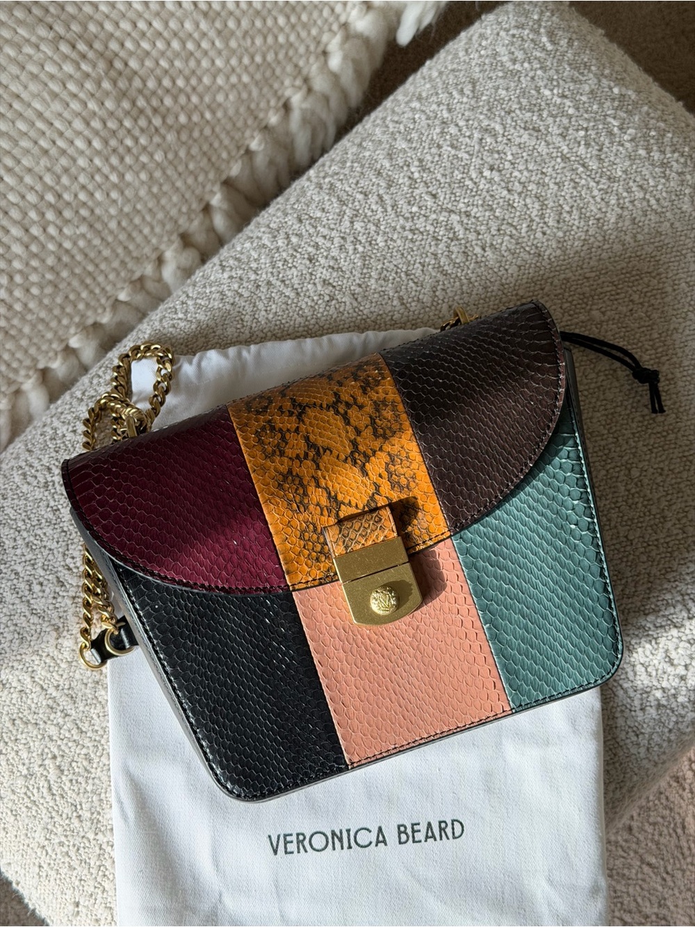 Veronica Beard Double Link
Patchwork Flap Bag